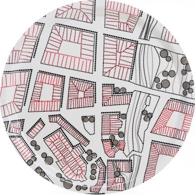 Born in Sweden Поднос за сервиране Sweden from Above City кръгъл 31 см (7340203)