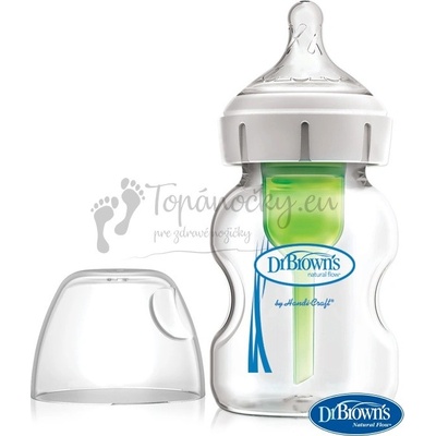 Dr.Browns dojčenská antikoliková fľaša Options+ sklenená Wide-Neck WB51700-P4 150ml