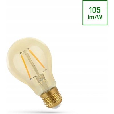 Spectrum LED Retro LED žiarovka E27 A60 2W, 240lm, jantárové sklo, 2400K [WOJ+14077]