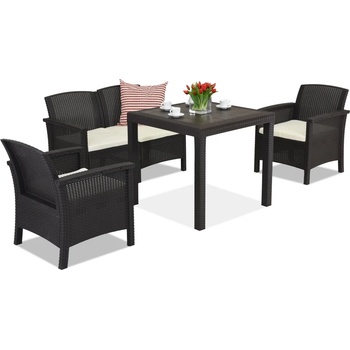 BICA Градински комплект Venezia Dallas Apetito 4 Bica от кафяв ратан (BCDVENAP4BR)