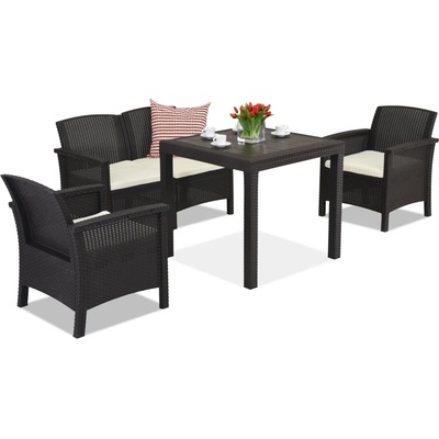 BICA Градински комплект Venezia Dallas Apetito 4 Bica от кафяв ратан (BCDVENAP4BR)