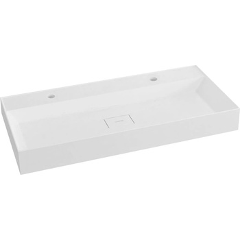 SAPHO Бял двоен умивалник от отлят мрамор 96x44 cm Godiva - Sapho (GU096-2)