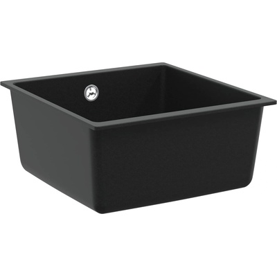 vidaXL Мивка Черно 430 x 460 мм 80% Кварц и 20% Смола (42028420)