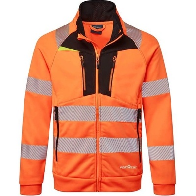 PortWest DX4 Hi-Vis mikina s výstřihem na zip Orange/Black