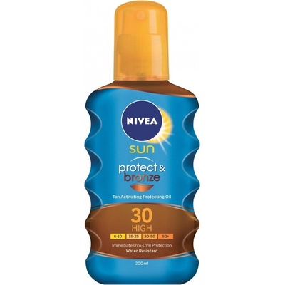 Nivea Sun Protect & Bronze olej na opalování spray podporující zhnědnutí SPF30 200 ml