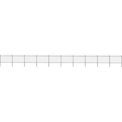 OMAXI Zahradní plot s kopím nahoře ocelový 1673 x 120 cm černý 710501