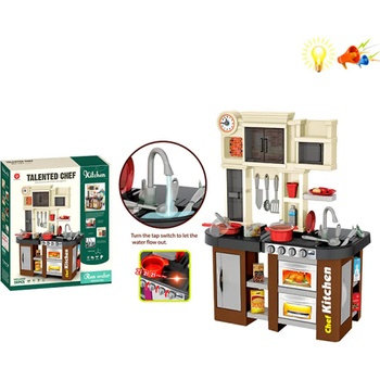 Image 1 of Kikky Детски кухня със светещи керамични котлони, реалистични звуци и мивка с течаща вода (84см) Kikky - Код W2941