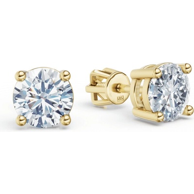 DF Dámske náušnice 3689 zo žltého zlata s diamantmi s celkovou hmotnosťou 2,00 ct