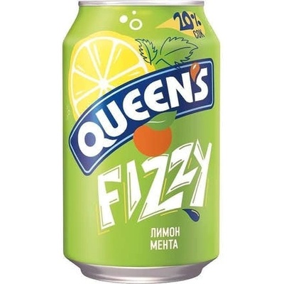 QUEEN'S Fizzy газирана напитка лимон и мента 20% сок 330мл