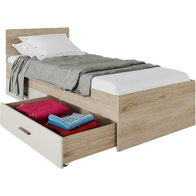 ИРИМ Единично легло с чекмеджета Сити 2033 сонома арвен / сатен