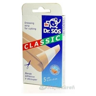 Dr. SOS Classic náplasť pásy vodeodolné 10 cm x 6 cm 5ks