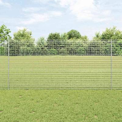 OMAXI Svařovaná drátěná plotovina s tyčkami 10 x 1,2 m Stříbrná 925770