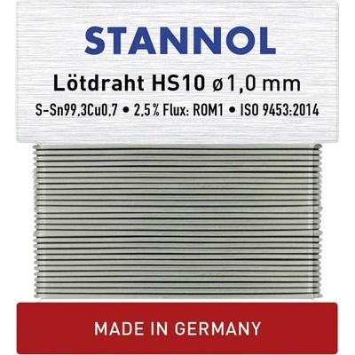 Stannol HS10 bezolovnatý pájecí cín bez olova Sn99,3Cu0,7 ROM1 30 g 1 mm
