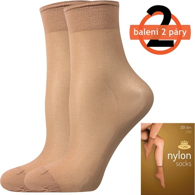 Lady B Nylon 20 DEN Silonové ponožky 6x2 páry beige