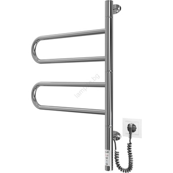 Mario Radiators Електрически въртящ се сушилник за кърпи TRISTAR 75W/230V 62, 5x44, 5 см IP44 неръждаема стомана/лъскав хром (MR0053)