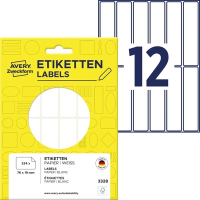 Avery Zweckform 3328 Etikety na ruční popis 76 x 19 mm 324 ks bílé