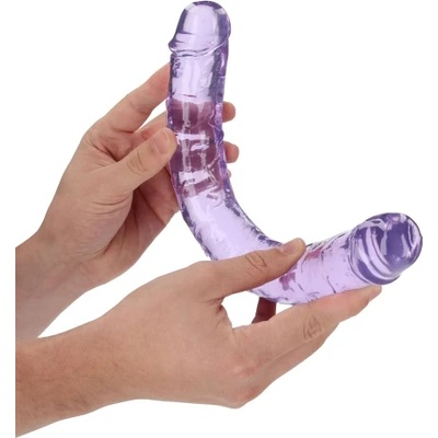 Shots Toys Двойно джели дилдо Real Rock Crystal Clear 34 см. лилаво