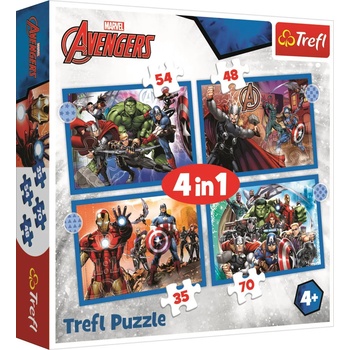 Trefl - Puzzle 4v1 Hero Avengers - 1 - 39 piese