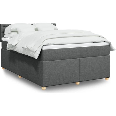 vidaXL 11461.3289018 Boxspring postel s matrací tmavě šedá textil