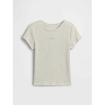 GAP Детска ребрована тениска с лого GAP GAP | Siv | Момичешки | XS
