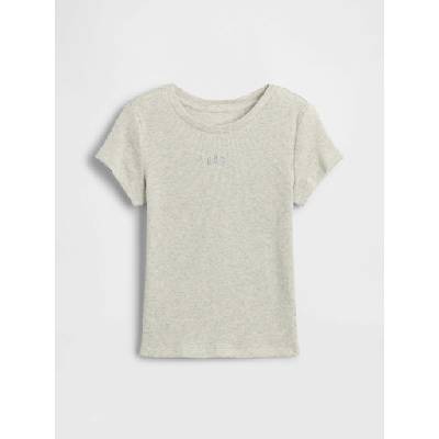 GAP Детска ребрована тениска с лого GAP GAP | Siv | Момичешки | XS