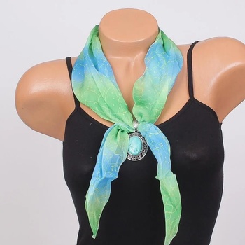 Image 1 of Свежо фишу в синьо и зелено с ефектен камък