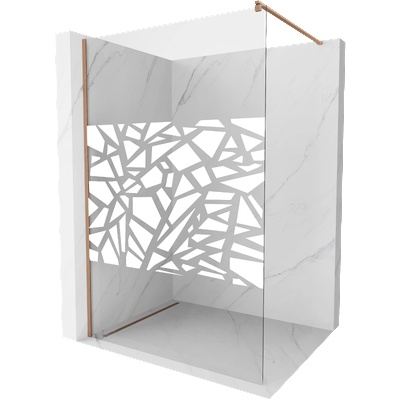 Mexen Kioto душ преграда Walk-in 140 x 200 cm, бял модел 8 mm, четкана мед - 800-140-101-65-85 (800-140-101-65-85)