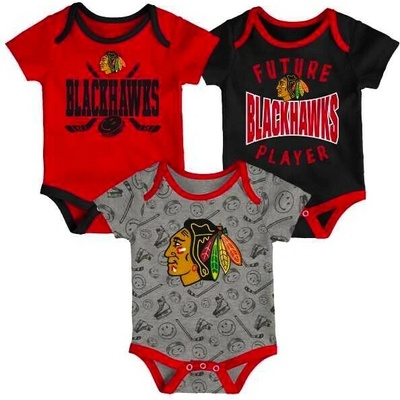 Dětské body Fanatics Slam Dunk 3Piece S/S Creeper Set Chicago Blackhawks