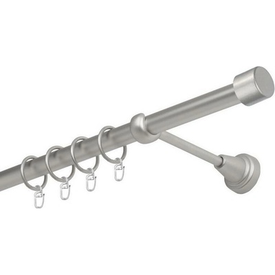 OK-GarnýžeCZ Garnýž kovová jednořadá 19mm Pullo satina 330 cm do stěny / kroužky s háčkem