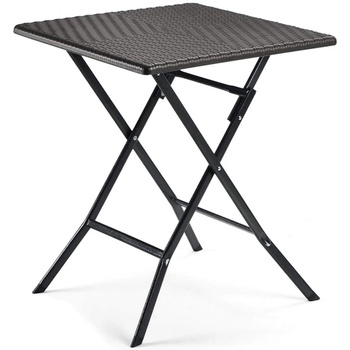 Mira-N Horecano - квадратна сгъваема маса, Polyrattan, кафява, 62x62xh73 см (RAK-62) (0195376)