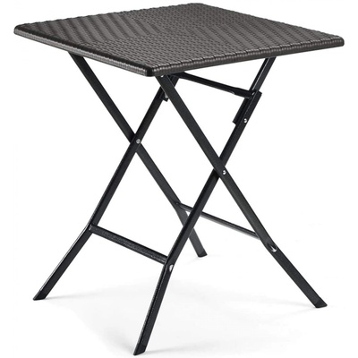 Mira-N Horecano - квадратна сгъваема маса, Polyrattan, кафява, 62x62xh73 см (RAK-62) (0195376)