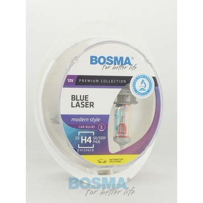 BOSMA Modrá LASER H4 P43t 12V 60/55W 3684
