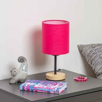 Brilagi - Настолна лампа NUBILA WOOD 1xE27/25W/230V дъб/розов (BG1567J)