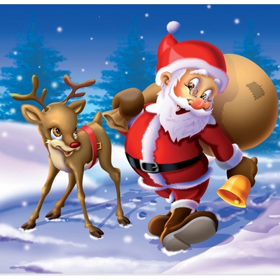 Vianočná plastová taška s uchom SANTA A SOBÍK
