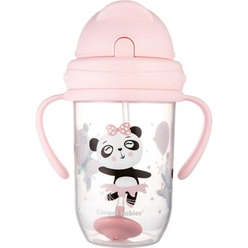 Canpol babies Чаша със сламка Canpol - Exotic Animals, 270 ml, розова (56/606_pin)