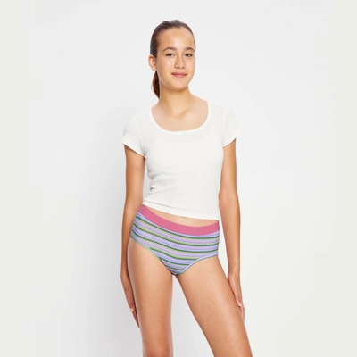 Modibodi dievčenské menštruačné nohavičkyTeen Hipster Boyleg Moderate Grapefruit Stripe