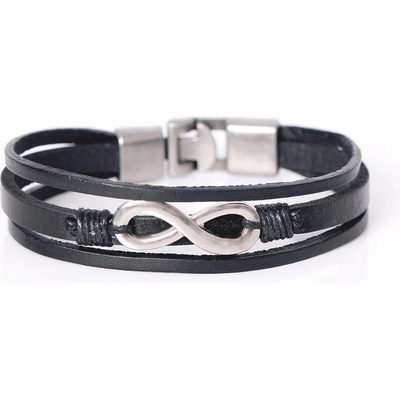 Predator kožený náramek Q1 nekonečno černý SLPG1588