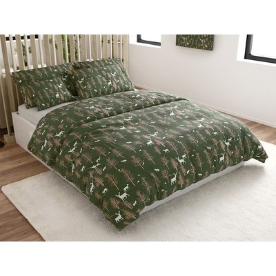 Textilomanie Obliečky z mikrovlákna OAK DEER tmavo zelené 70x90 140x200