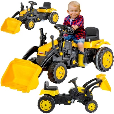 Pilsan Traktor šlapací s přední lžící žlutý – Zboží Dáma