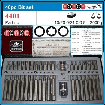Image 1 of FORCE Накрайници /битове/ к-т 40бр 4401 Force