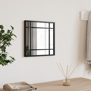 vidaXL Стенно огледало, черно, 30x30 см, квадратно, желязо (358632)