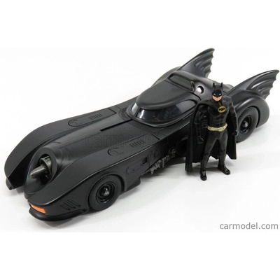 Jada Batman Batmobile Movie 1989 With Batman FigureMatt Black 1:24