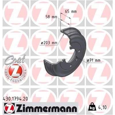 Brzdový buben ZIMMERMANN 430.1794.20