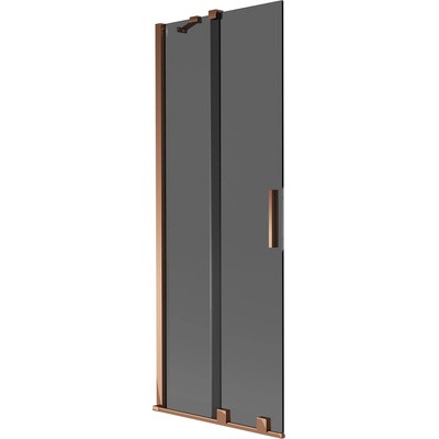 Mexen Velar двукрилен плъзгащ се параван за вана 75 x 150 cm, графит, розово злато - 896-075-000-41-60 (896-075-000-41-60)