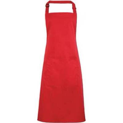 Premier Workwear Pracovní zástěra za krk s kapsou PR154 Strawberry Red Pantone 186 72x86cm
