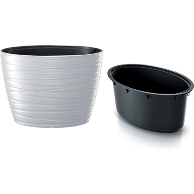 Prosperplast Oválny kvetináč s vložkou Maxe biely 58,5cm