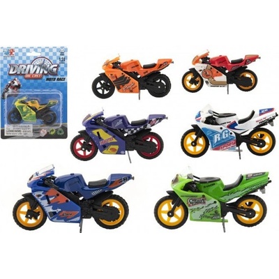 Teddies Motorka závodné kov / plast 8cm na voľný chod mix druhov na karte