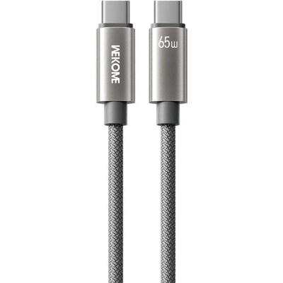 Wekome WDC-64 opletený nabíjecí a datový USB-C na USB-C 1,2m šedý