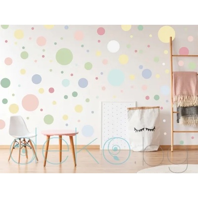 Полка точки в пастелни цветове (1576)