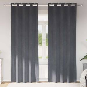 Pure Line Home Кадифени завеси в цвят сив с метални халки, 2 бр. , 140 x 225 см - zalegloto - 54,96 лв